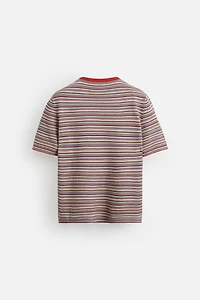 STRIPED KNIT T-SHIRT