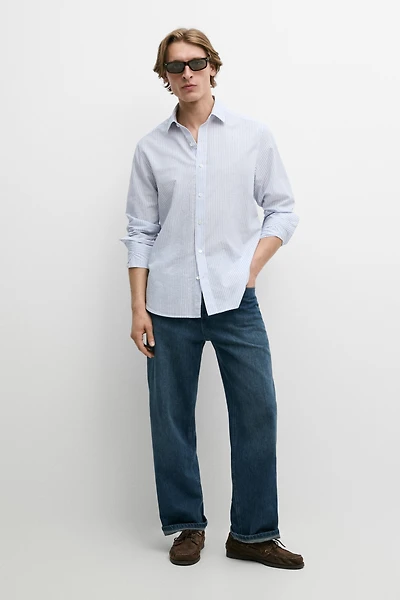 100% cotton regular fit striped shirt