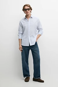 100% cotton regular fit striped shirt