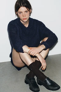 PLAIN SOCKS WITH DACHSHUND EMBROIDERY