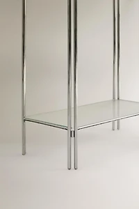 STEEL AND GLASS TOWEL RACK