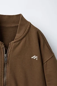 FLEECE LOGO BOMBER JACKET