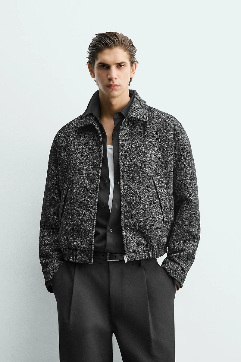 VESTE JACQUARD TEXTURÉE