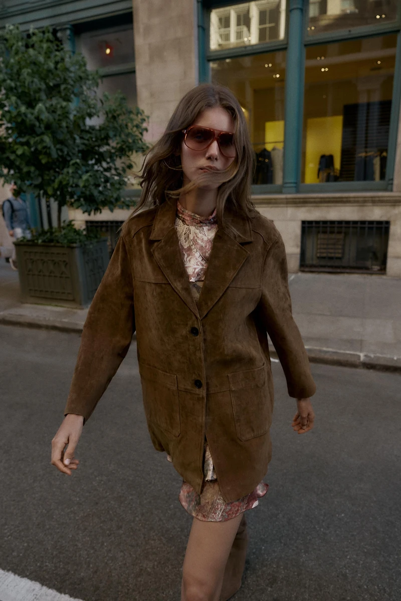 100% LEATHER LONG JACKET