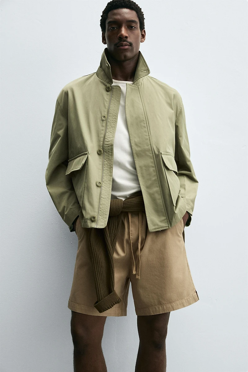 RELAXED FIT LYOCELL-COTTON SHORTS