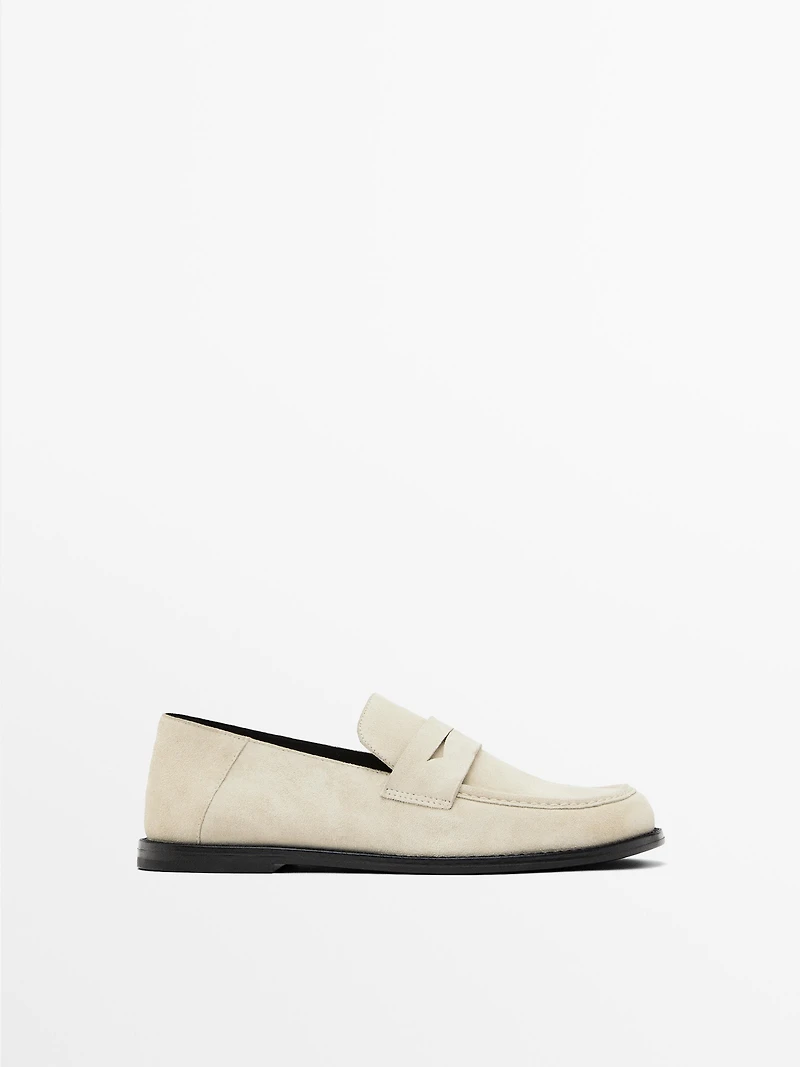 Split leather loafers