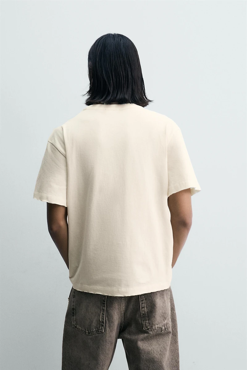 T-SHIRT RELAXED FIT TEXTE DÉLAVÉ