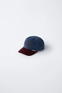 CASQUETTE EN VELOURS CÔTELÉ CONTRASTE