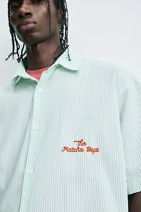 TEXT STRIPED SHIRT