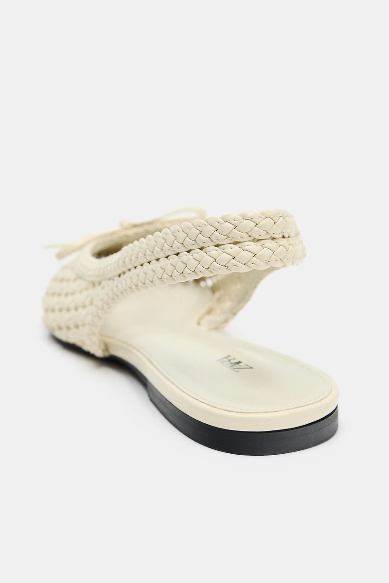 BRAIDED EFFECT FLAT SHOES