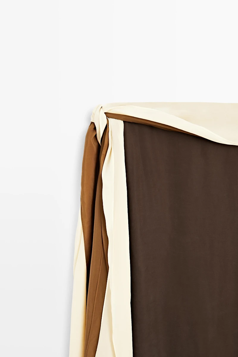 Contrast Ruffle Midi Skirt