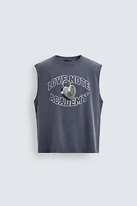 T-SHIRT SANS MANCHES IMPRIMÉ CADENAS