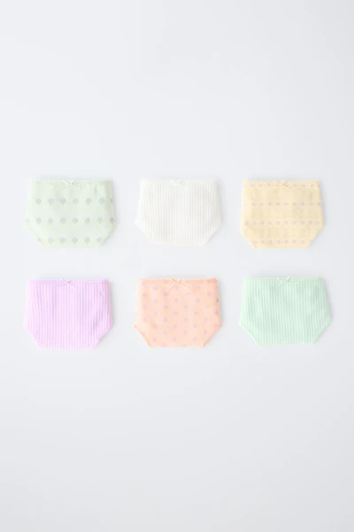 6-14 YEARS / SIX-PACK OF FLORAL UNDERWEAR