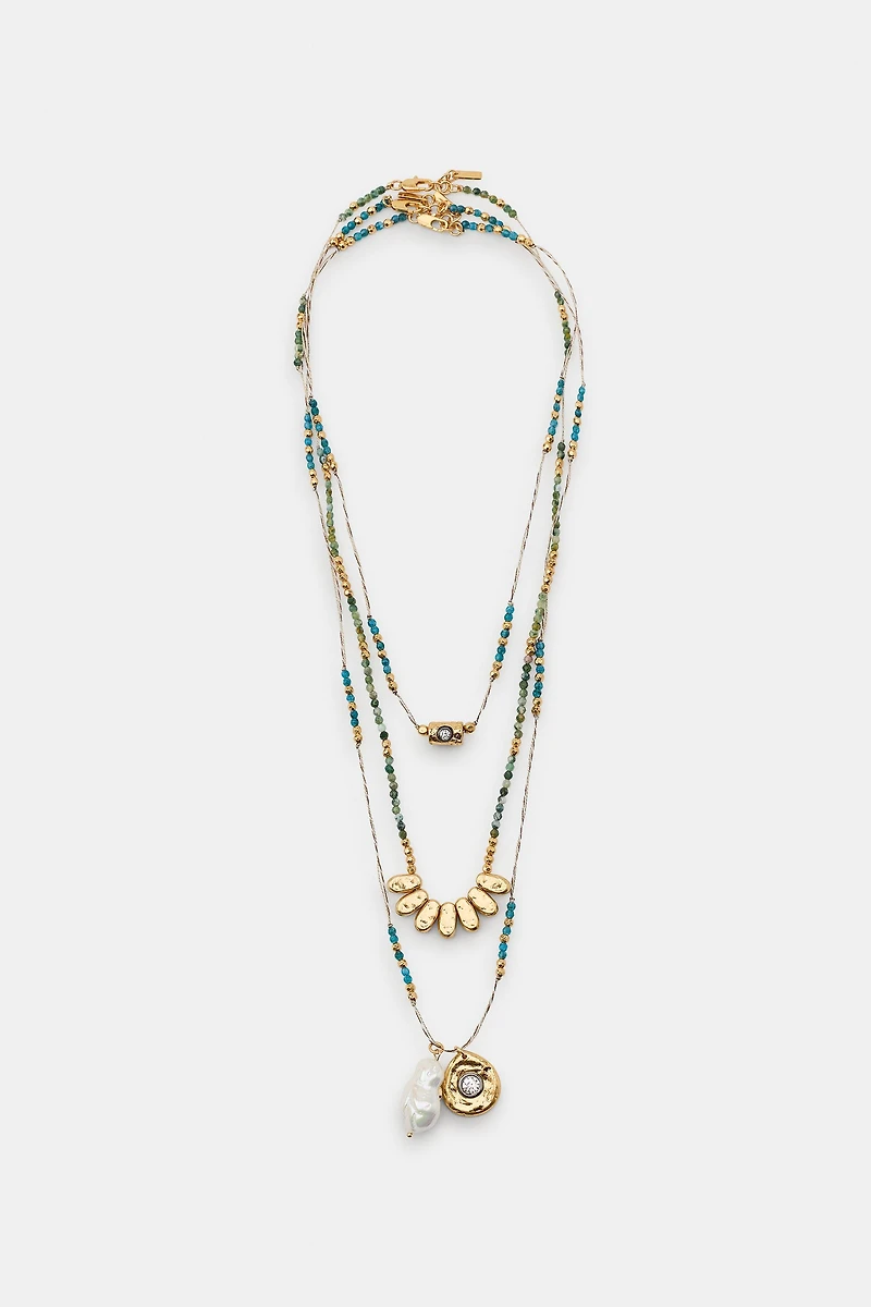 PACK OF 3 BEADED CHAIN NECKLACES