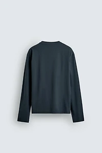 T-SHIRT MERCERISÉ À MANCHES LONGUES