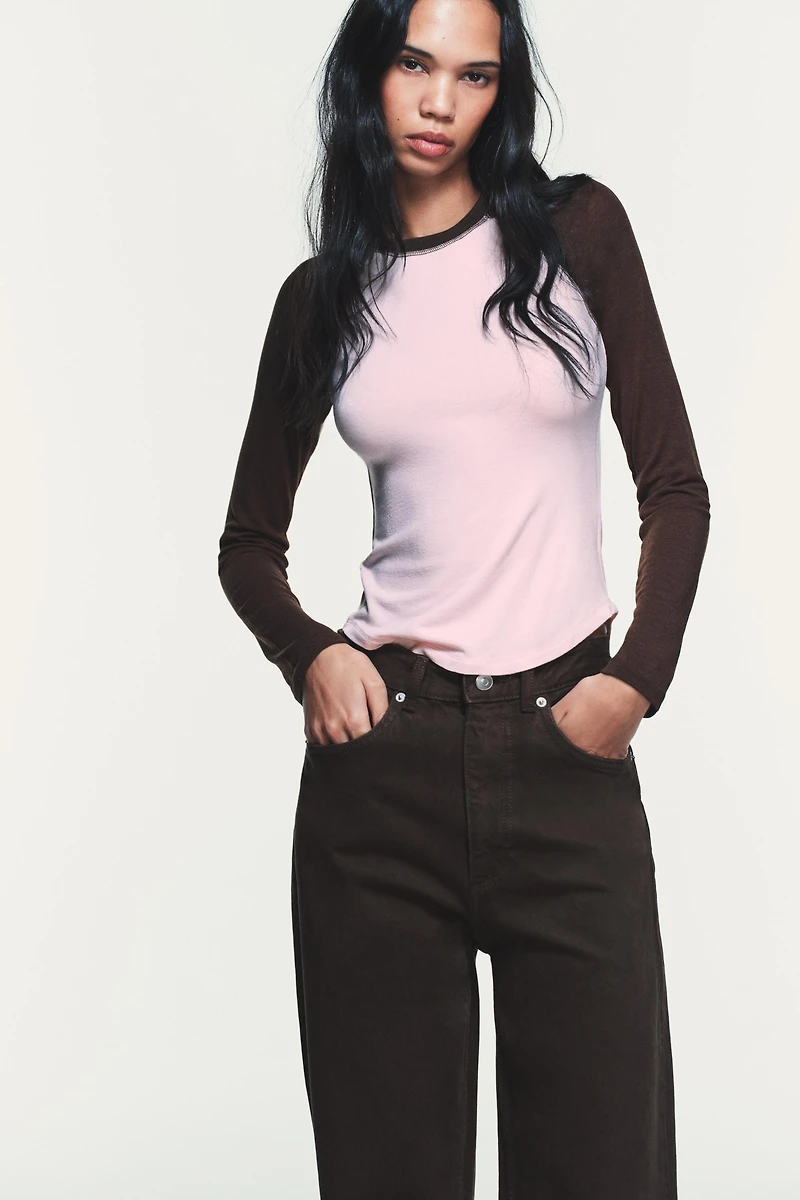 CONTRAST RAGLAN T-SHIRT