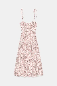 PRINTED POPLIN MIDI DRESS