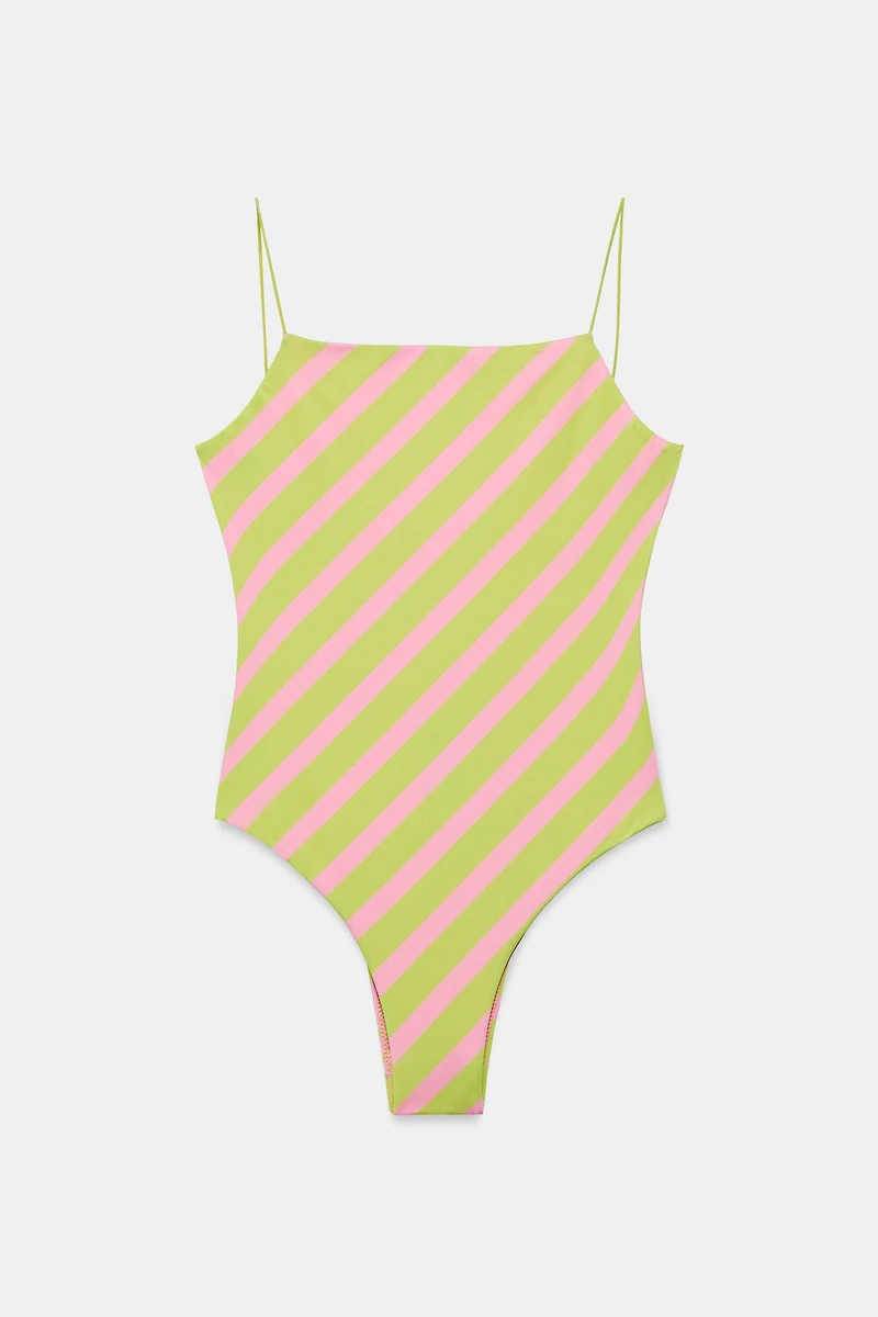 STRIPED PRINT SWIMSUIT