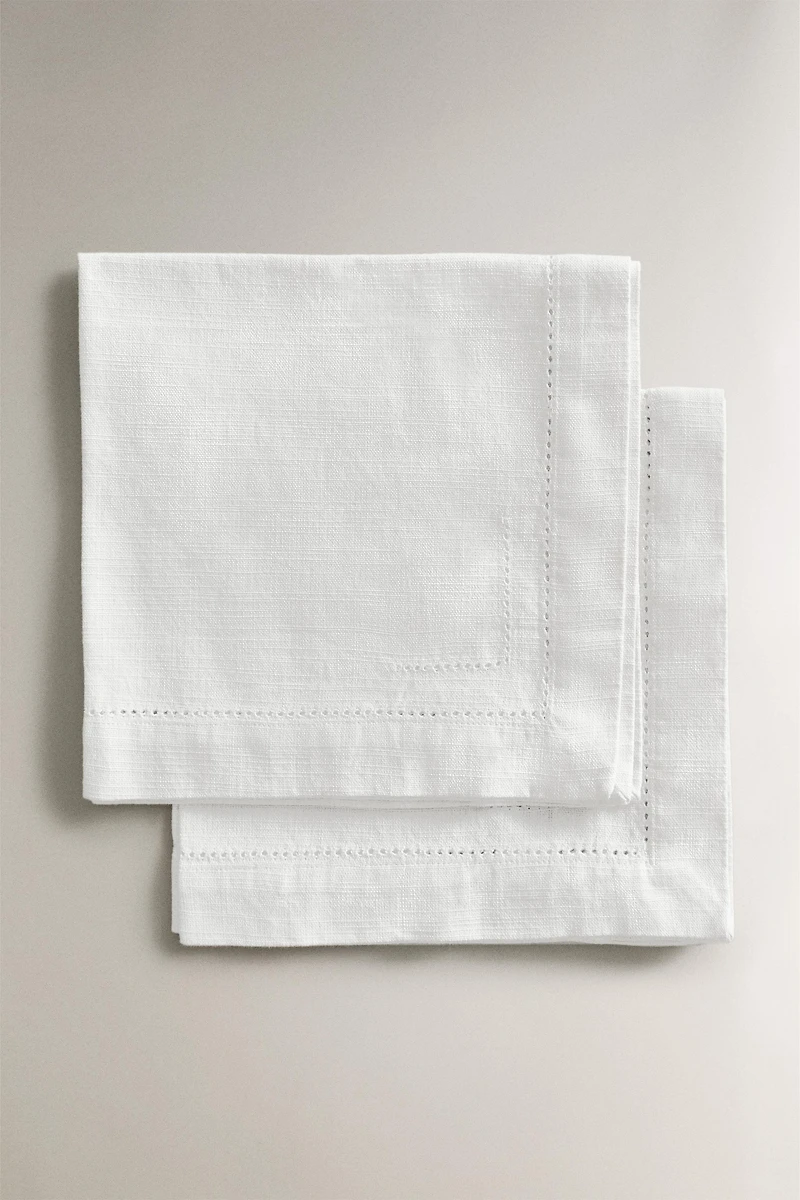 LOT SERVIETTES DE TABLE COTON JOUR ÉCHELLE (LOT 2)