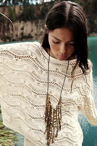 DROP NEEDLE KNIT SWEATER