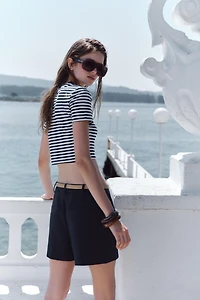 CROPPED STRETCH T-SHIRT