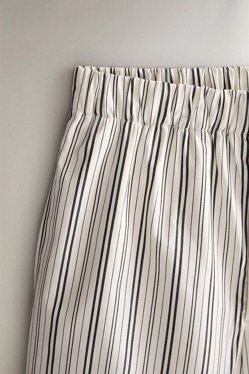 STRIPED COTTON SHORTS