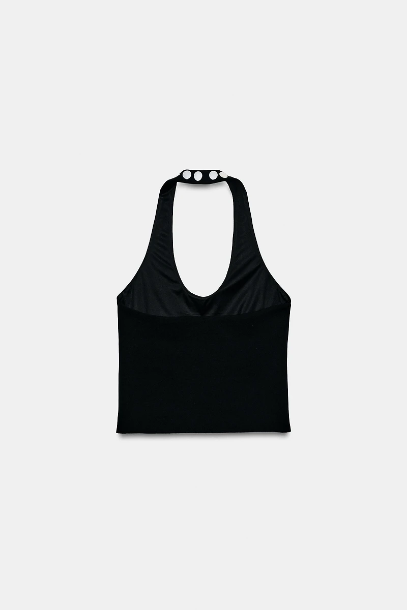 TOP HALTER CLOUTÉ