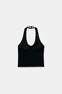 TOP HALTER CLOUTÉ