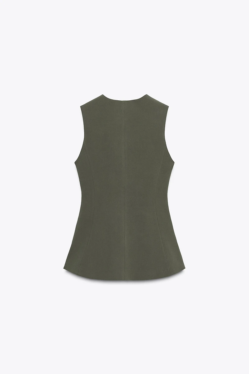 STRETCH COTTON POCKET TOP