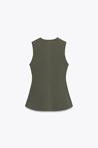STRETCH COTTON POCKET TOP