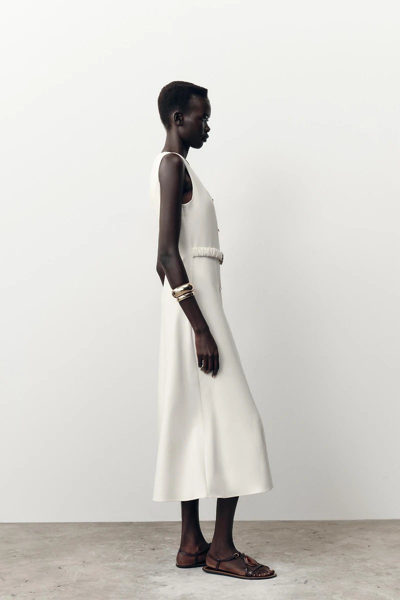 MIDI BELTED DRESS