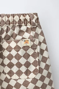 CHECKERED TWILL SHORTS