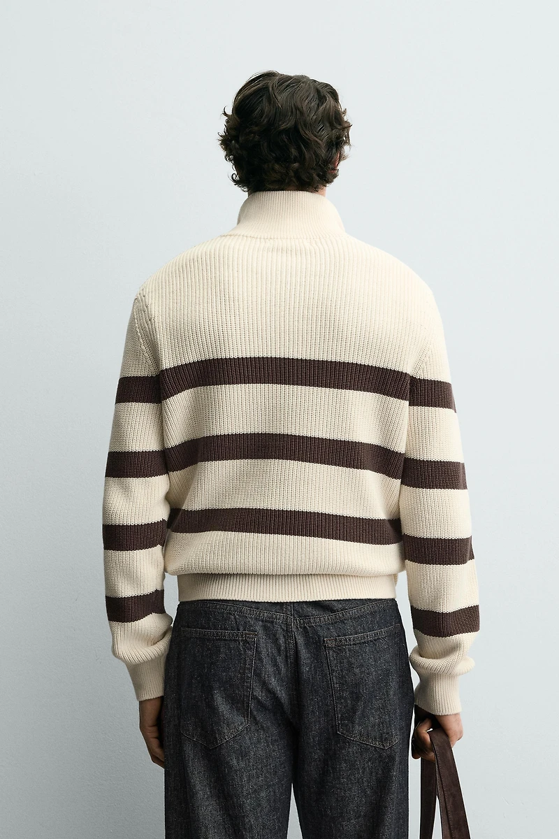 PURL KNIT ZIP-UP JUMPER
