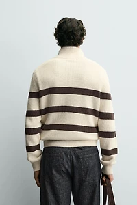PURL KNIT ZIP-UP JUMPER