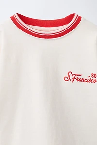 EMBROIDERED TEXT T-SHIRT