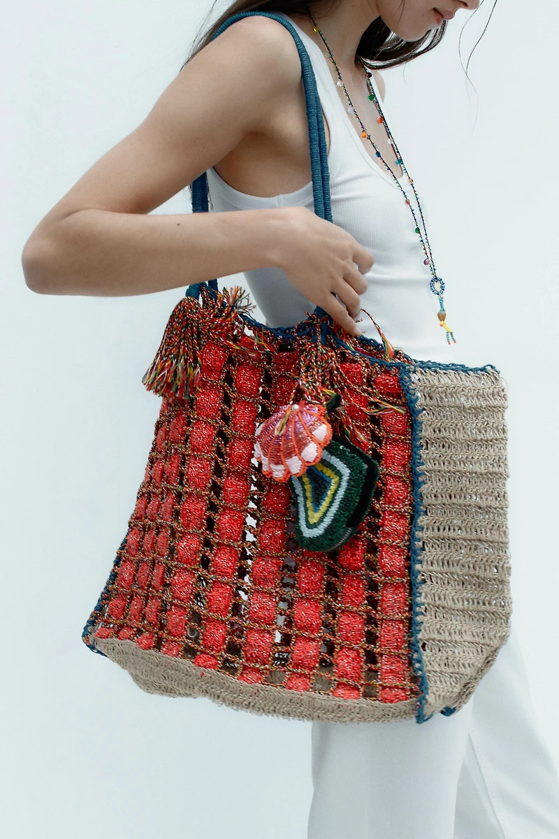 BEADED BRAIDED MAXI BAG