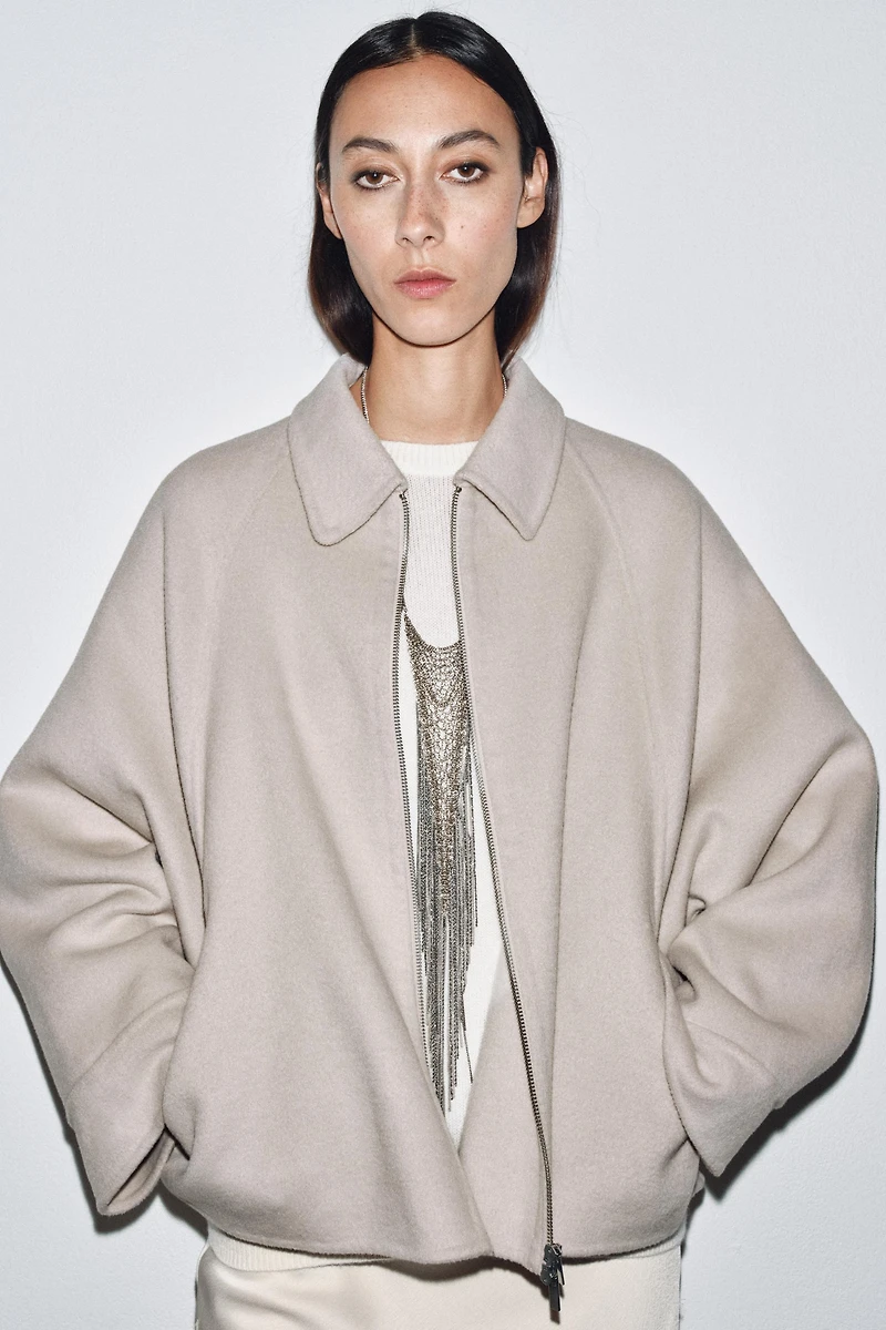 ZW COLLECTION WOOL JACKET WITH ZIP