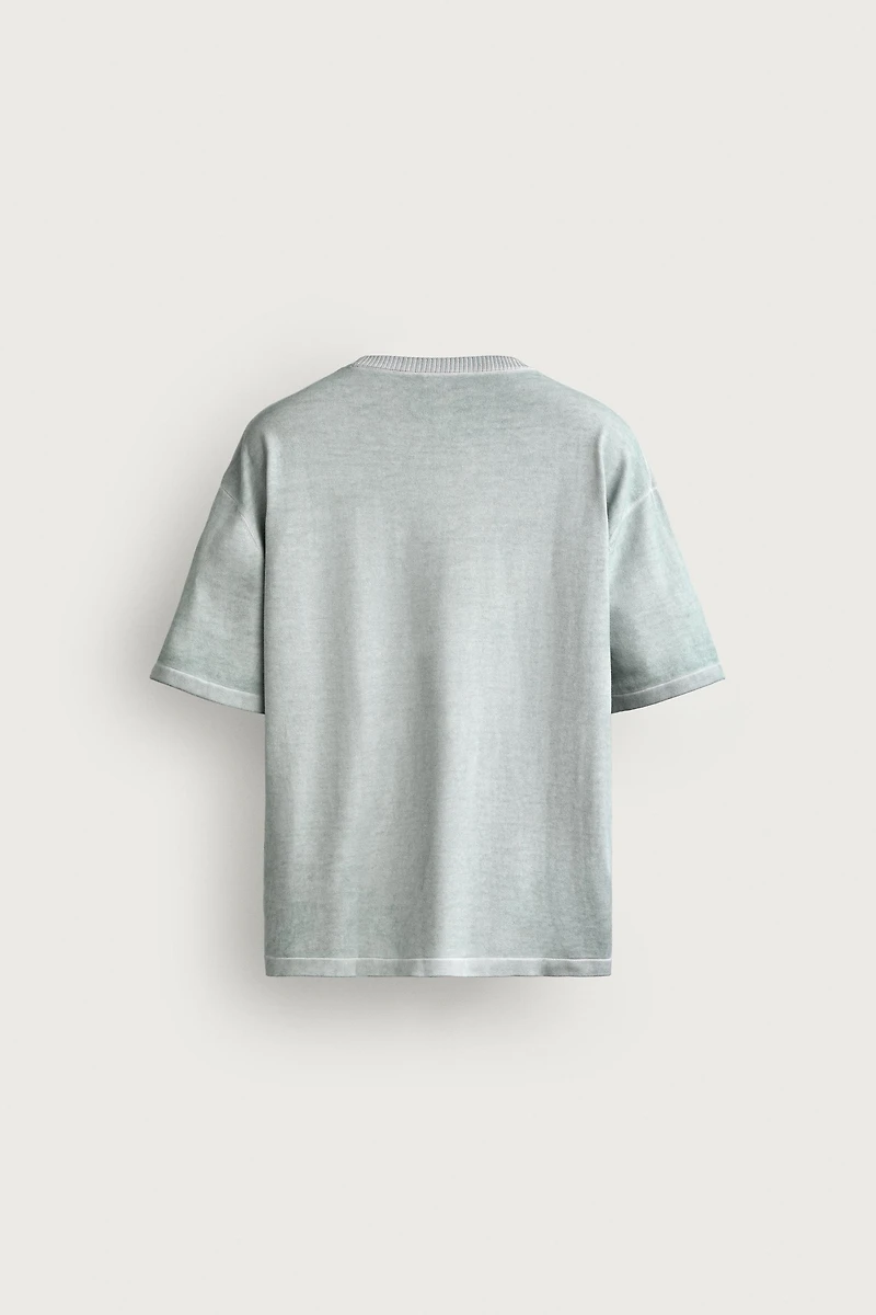 WASHED EFFECT KNIT T-SHIRT