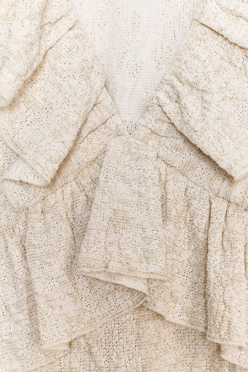 TOP JACQUARD FIL MÉTALLISÉ