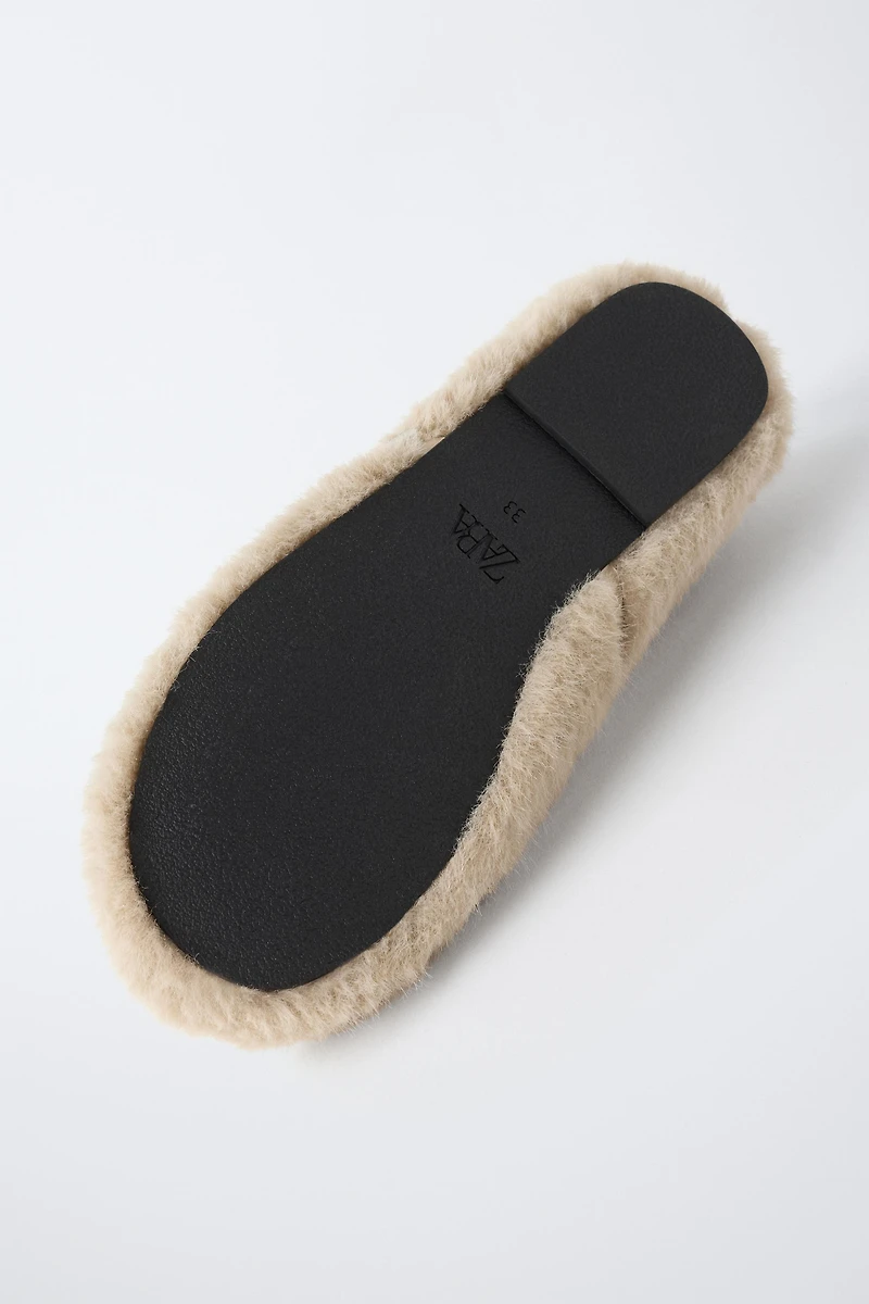 FAUX FUR BALLET FLATS