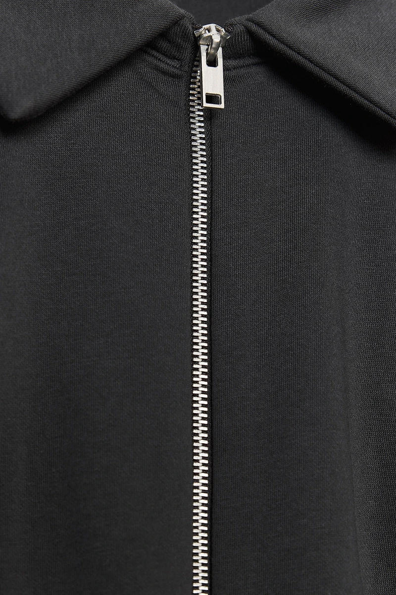 PLEATED FLEECE BOMBER JACKET