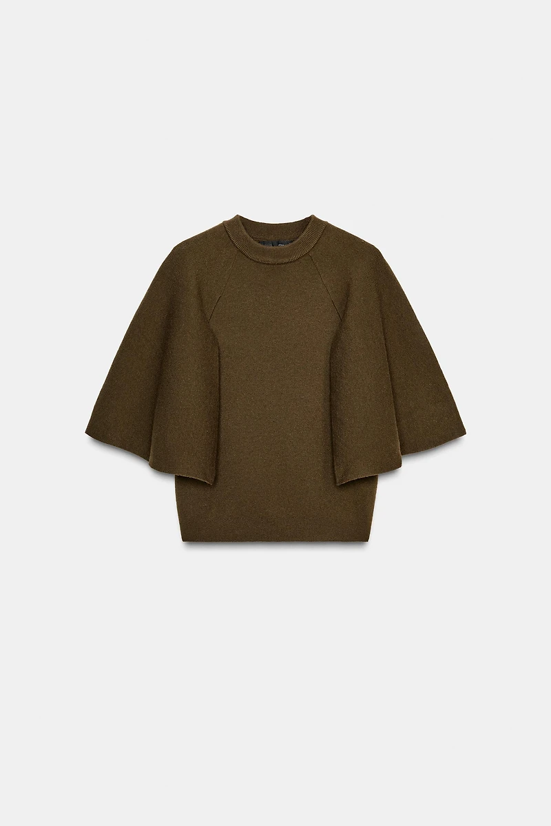 CAPE SLEEVE KNIT SWEATER