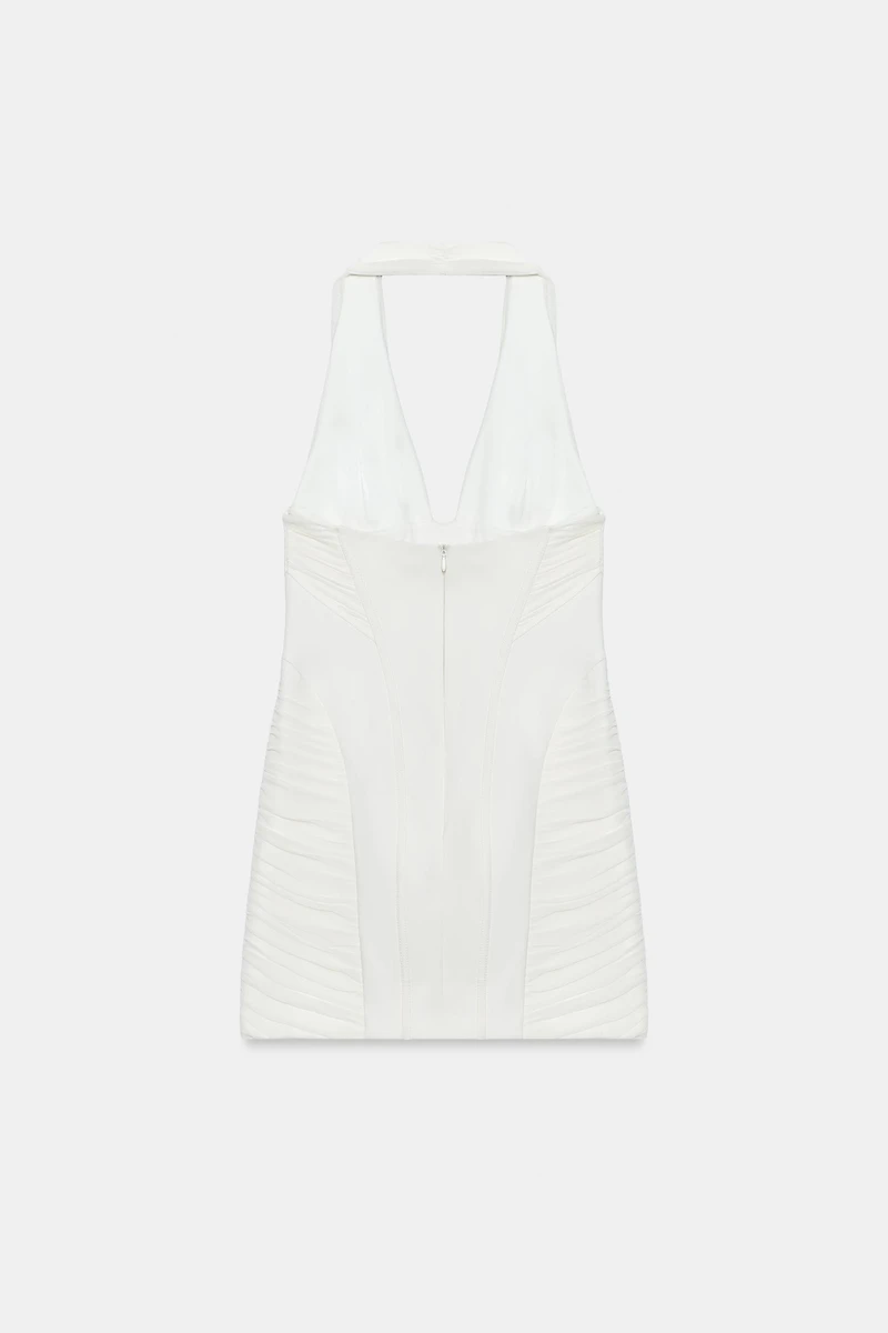 ROBE COURTE HALTER AVEC TULLE