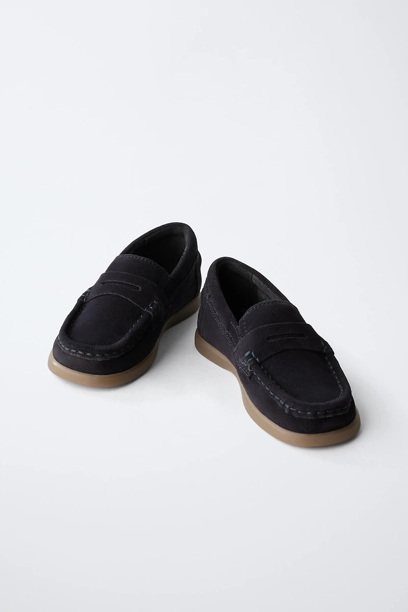 LEATHER SADDLE LOAFERS