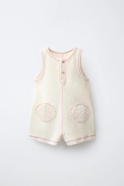 STAR POCKET TERRY CLOTH ROMPER