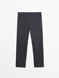 Tapered fit micro textured trousers