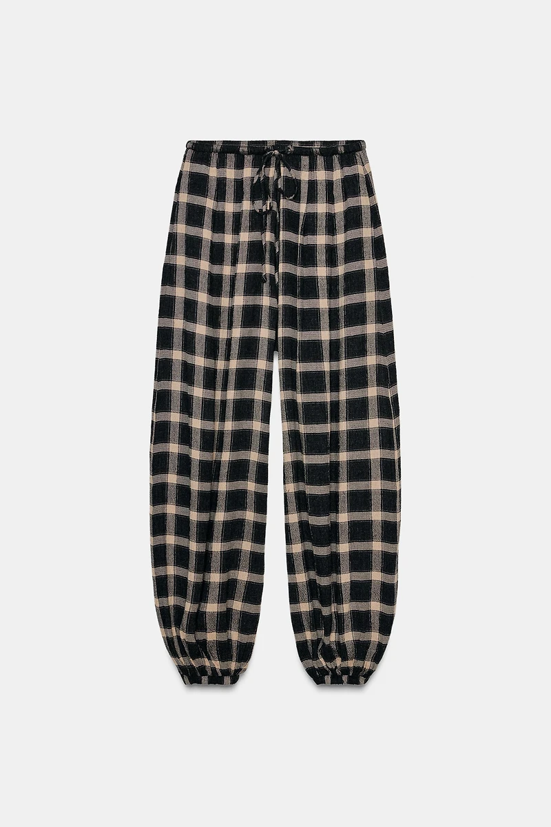ZW COLLECTION PLAID BALLOON PANTS