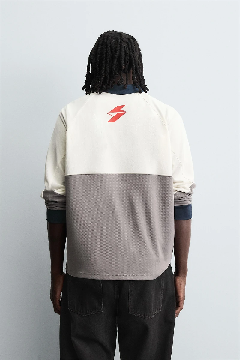 RETRO SOCCER PRINT POLO SHIRT