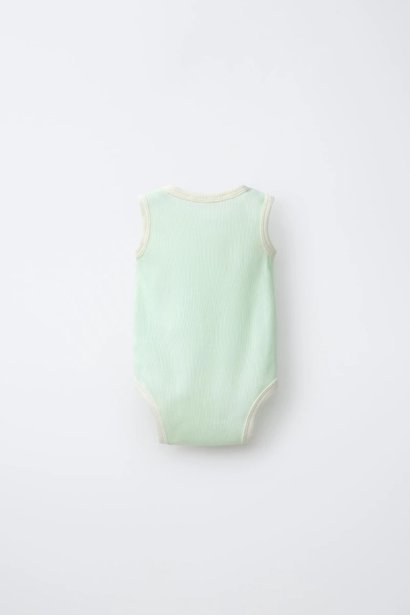 THREE-PACK OF SLEEVELESS BODYSUITS WITH PATCHES