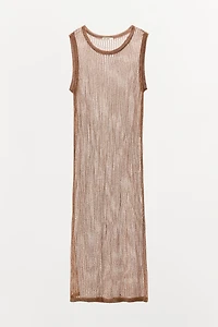 METALLIC THREAD RED DRESS
